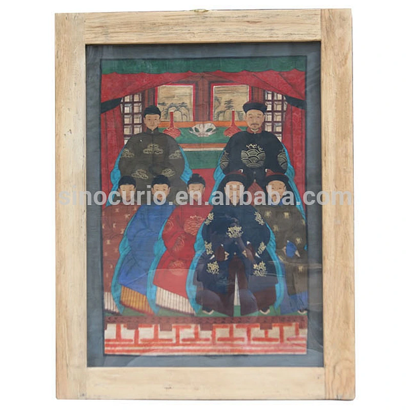 Chinese antique fabric ancestor painting