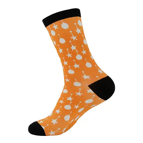 High Technique Digital Printing Crew Sock Christmas Bamboo casual Style  Fashion haqppy Sock  Women