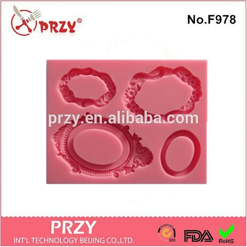 Mirror shape silicone fondant Molds
