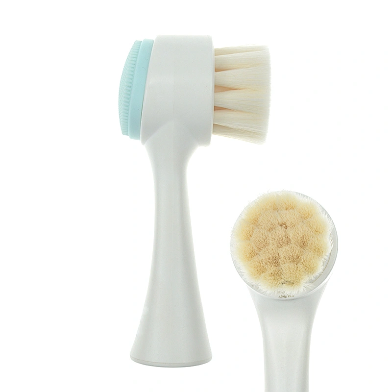 Double head makeup face cleaning tools silicone face cleanser and massager brush
