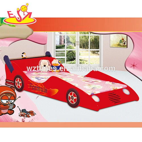 2018 wholesale children wooden racing car bed high quality kids wooden racing car bed best sale wooden racing car bed W08A048