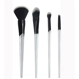 Professional 7pcs transparent handle synthetic hair custom logo makeup brush set