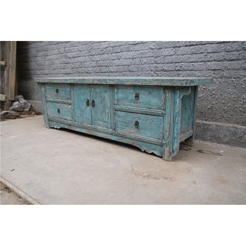 Chinese antique lacquer solid wood TV cabinet