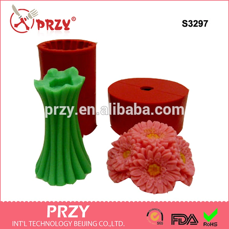 S3297 No bows gerberas flower custom silicone soap molds, flower gerberas soap mold silicone