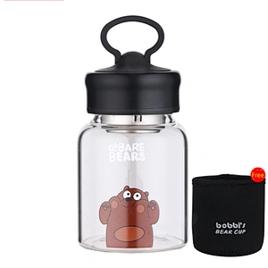 China Housewares Portable 350 ml Glass Cup Wholesale Glass Water Bottle