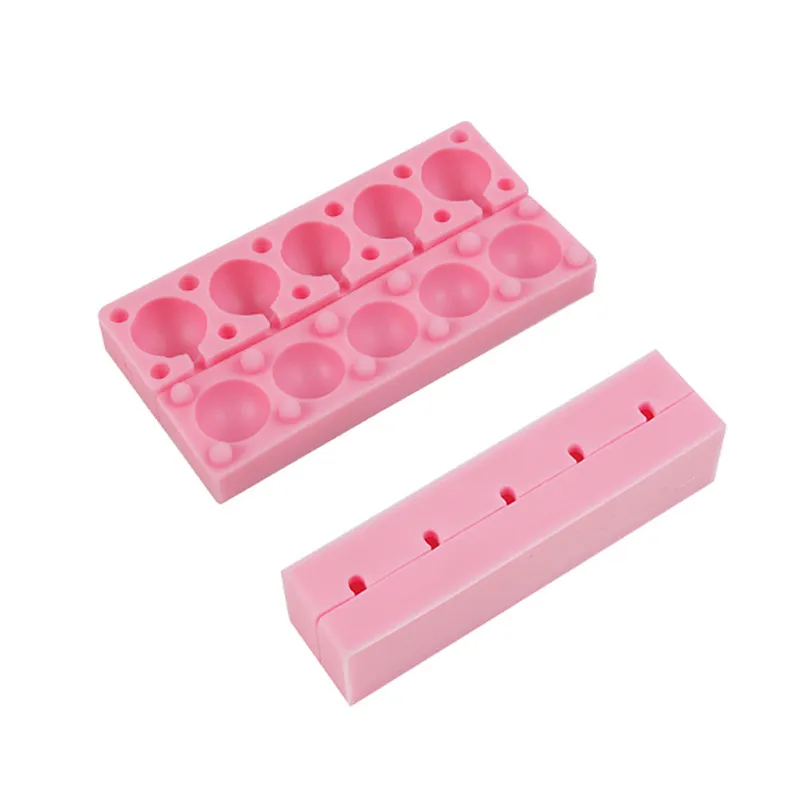 DIY Food Grade Silicone Baking Fondant Mould 5 Ball Star Lollipop Mould 28mm for Candy