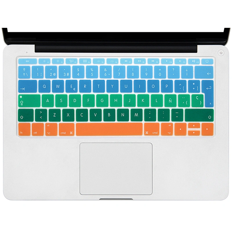 Spanish Custom Silicone Rainbow Keyboard Protector custom silicone keyboard cover For Macbook Retina 12 Keyboard Skin