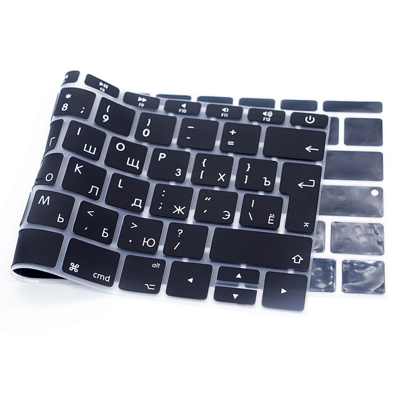 Spanish English Russian Silicone Keyboard Skin Cover for Macbook pro 12'' 13'' Newest Design Silky  Anti-static Keyboard Protect