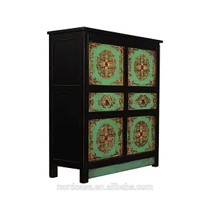 Chinese Antique furniture solid wood painted sideboard cabinet