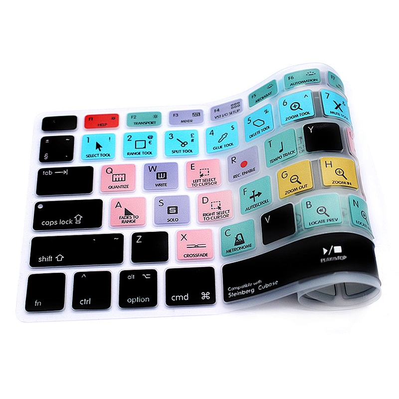 Custom Products Waterproof Steinberg Cubase Silicone odm shortcuts printer dust cover for mackbook pro keyboard cover