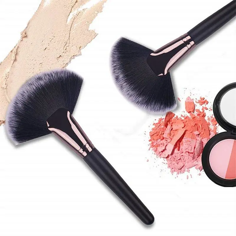 Wholesale makeup tools custom logo makeup fan powder blush contour brush