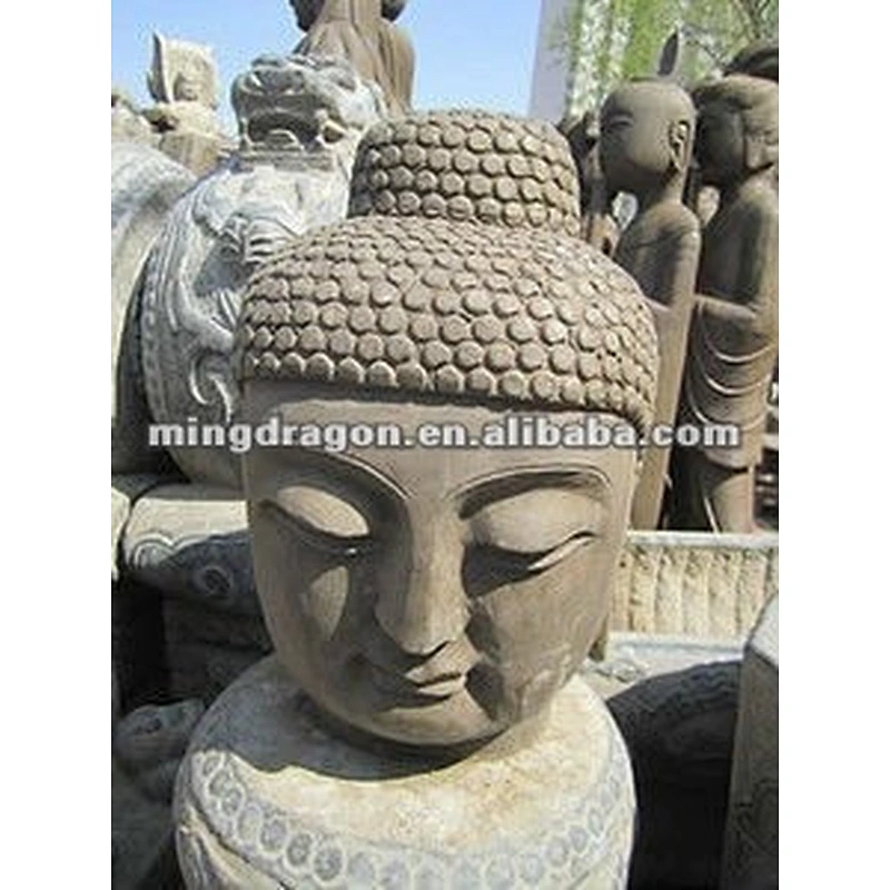 Chinese antique stone caving buddha head