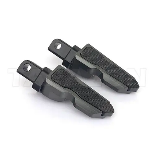 Aftermarket knurled motorcycle passenger foot pegs