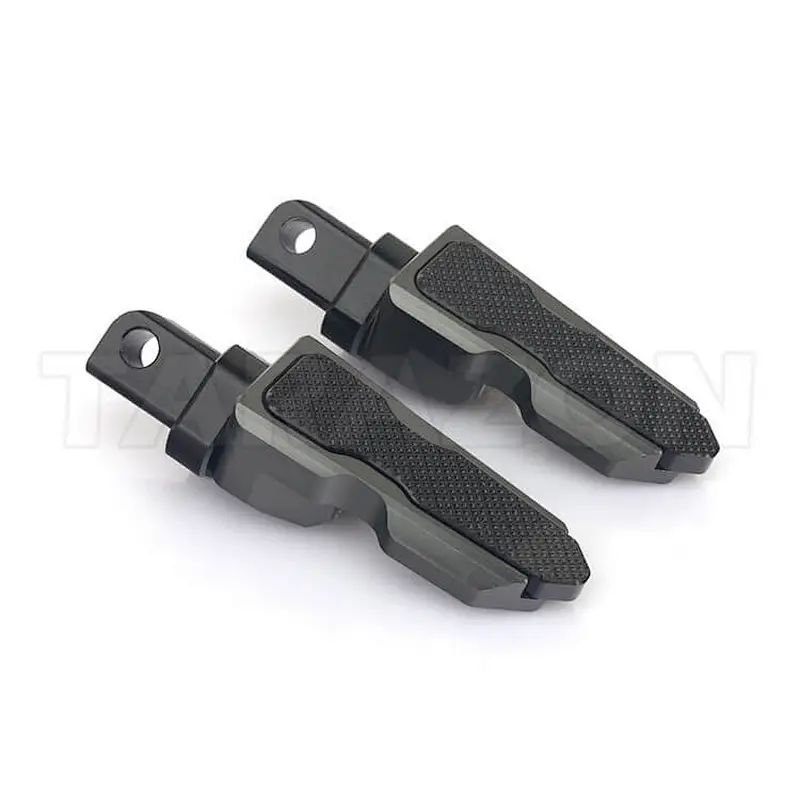 Aftermarket knurled motorcycle passenger foot pegs