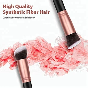 14 Pc Custom Rose Golden Black Makeup Brush Set