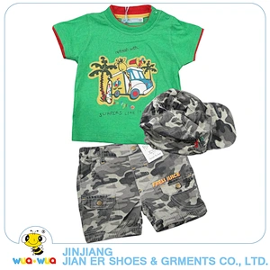 Summer breathable 2 pcs sport wear 0-24M baby boy clothes sets