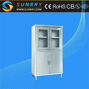 High Quality Stainless Steel Import Kitchen Storage Cabinets with Glass Doors
