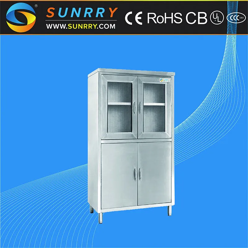 High Quality Stainless Steel Import Kitchen Storage Cabinets with Glass Doors