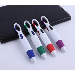 Mountaineering buckle four color ball pen, hook four color ball pen