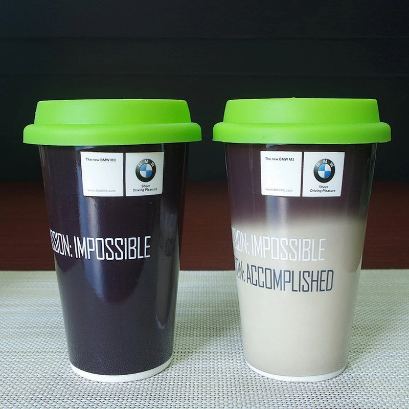 Free Sample Ceramic Hot Water Cup Discolored Ceramic Coffee Mug High Quality Porcelain Cup with Lid