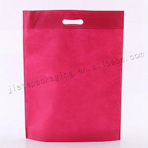 Custom order reusable folding stand up non woven shopping bag with D handle