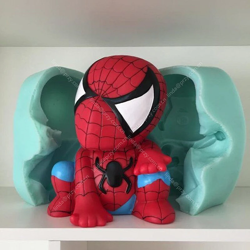 Superman Spider molds Cartoon Mousse mold 3D soap mould Silicone Candle Molds