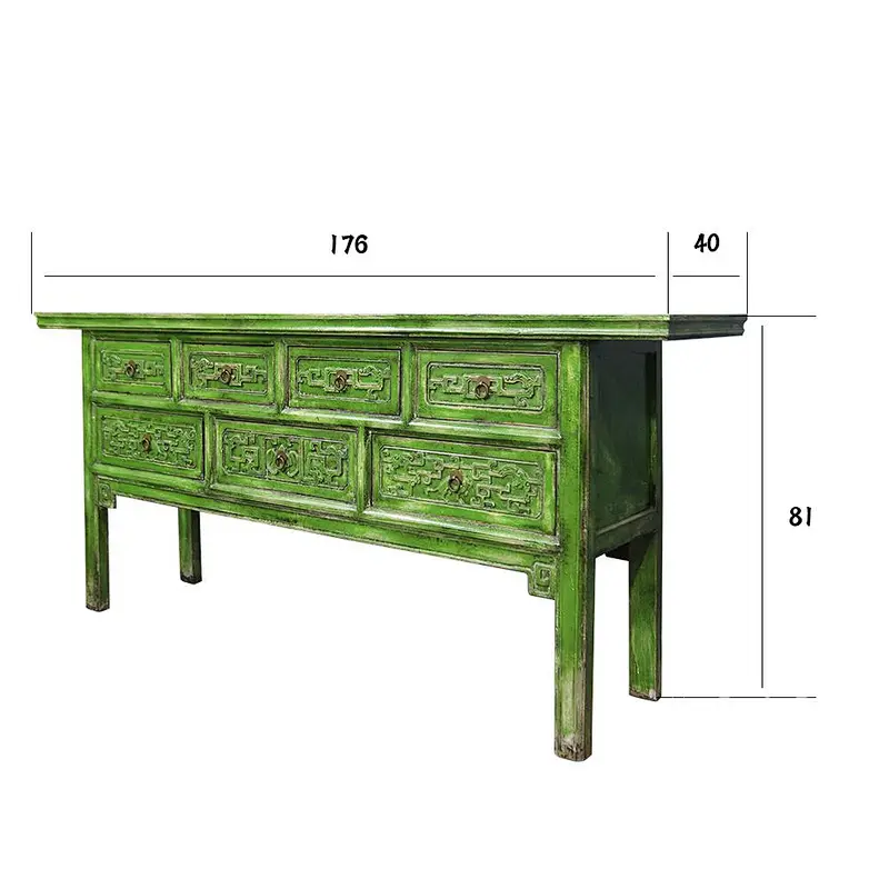 chinese antique reproduction solid wood pine distressed altar table furniture