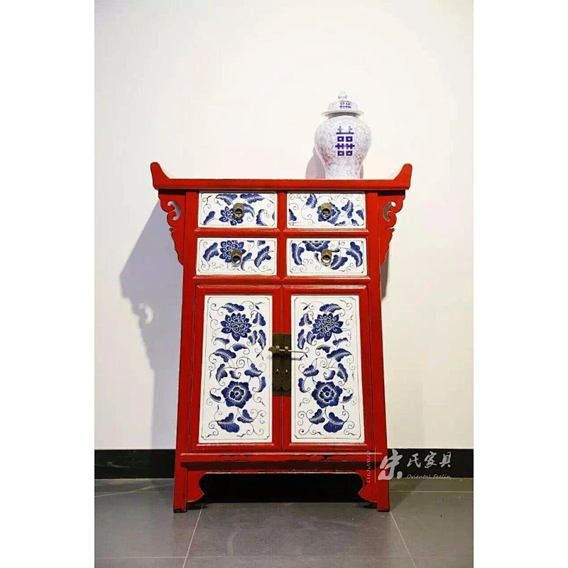 chinese antique solid wood shabby chic cabinet