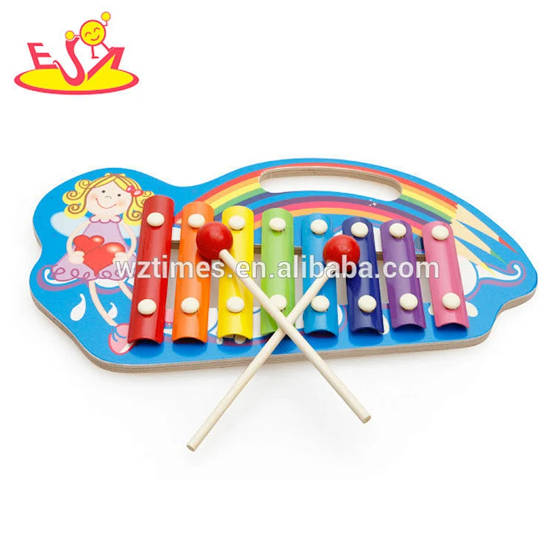 Wholesale mini kids percussion musical instrument wooden toy xylophone with 8 tone W07C063