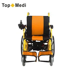 Wholesale Guangzhou Color Customizable Power Aluminum Foldable Wheelchair With Lead-Acid Battery