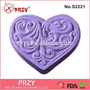 DIY handmade Victorian Heart silicone soap molds for soap making