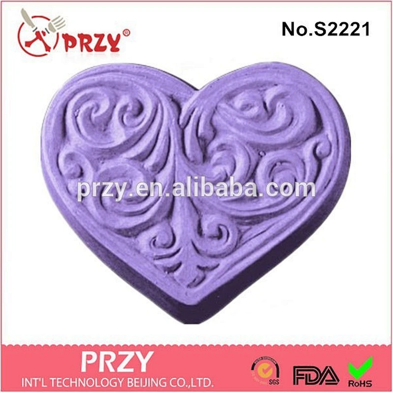 DIY handmade Victorian Heart silicone soap molds for soap making