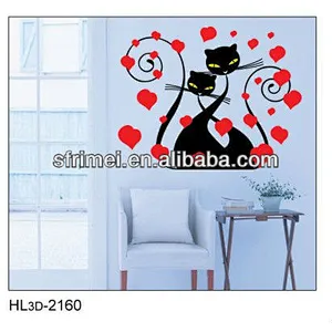 Hot Sale Removable Wall Stickers Lovely Fox Fashion WallPapers Living Room Pvc Wall Sticker KW- HL3d-2160