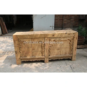 Chinese Antique Natural Wood Cabinte Furniture Carved Cabinet Old Pine Made Chinese Antique Furniture