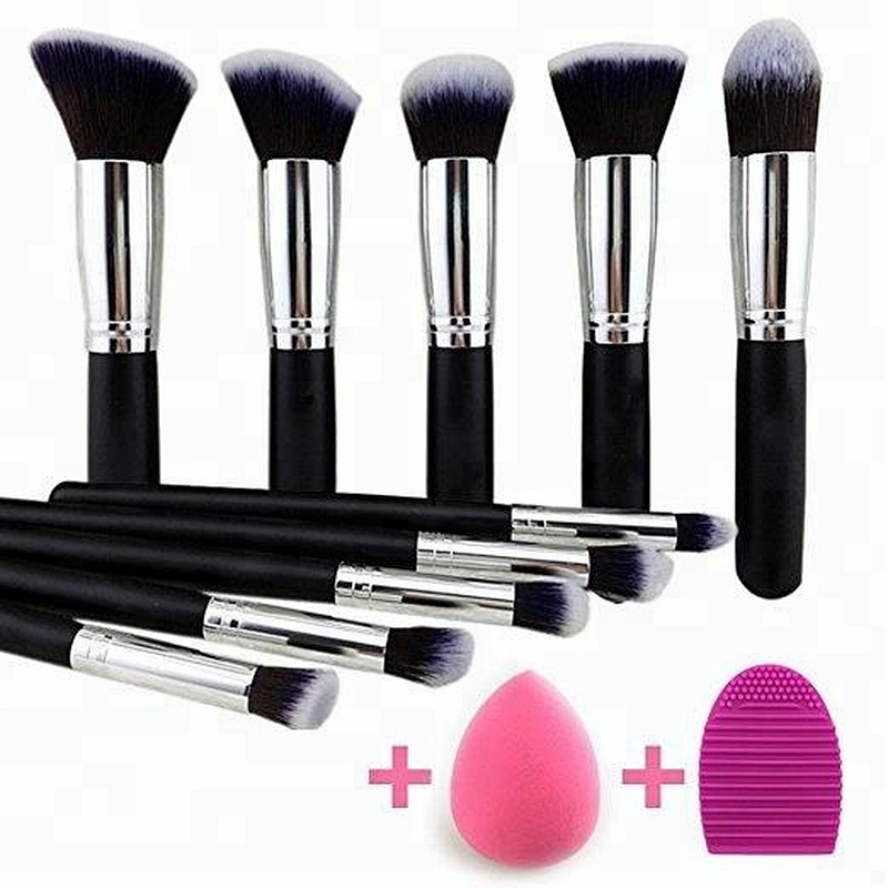 10 Pc private label makeup brush sponge kit