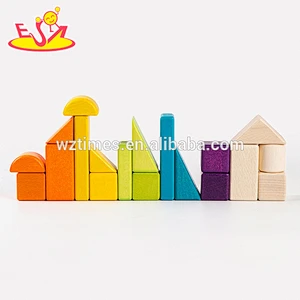 2018 Wholesale preschool wooden kids building blocks construction toys W13A131