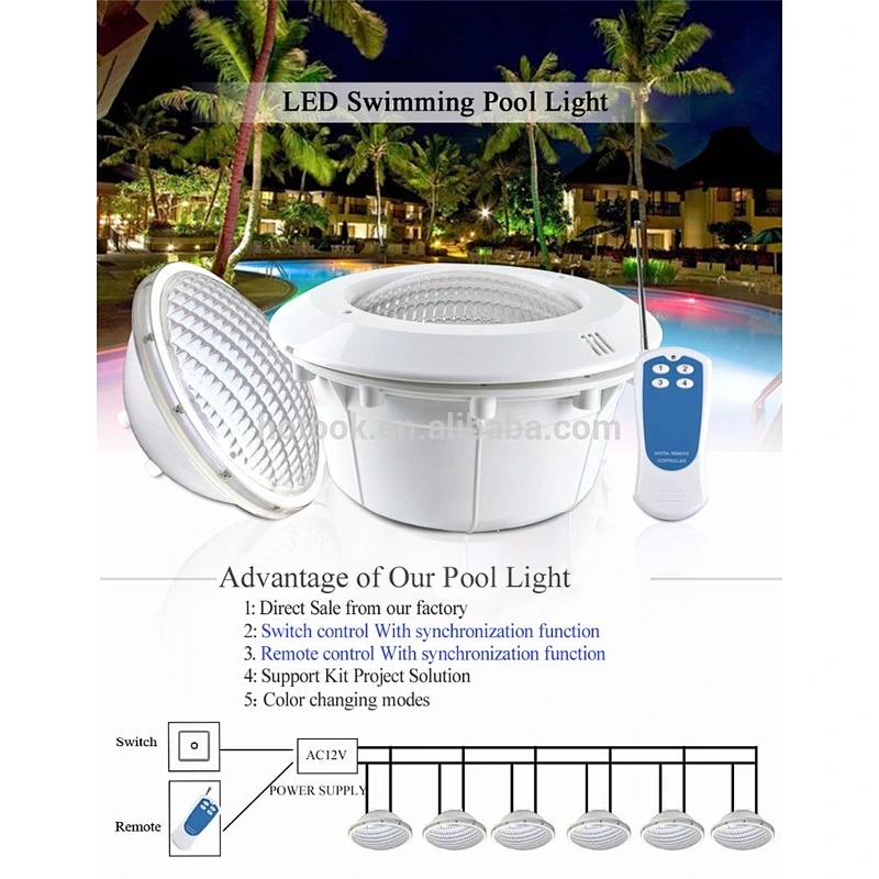 18W 24W 35W IP68 LED Par56 Pool Light Plastic Niche