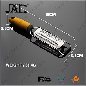 Stainless Steel Lemon Zester And Cheese Grater With Protect Cover