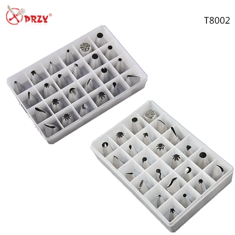 304 Stainless Steel 24 Head Cookie Torch Mounted Flower Mouth Bakeware Stainless Cake Decoration Sets