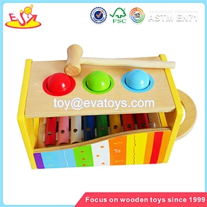Wholesale new fashion interesting wooden knock piano toy for early learning baby W07C021