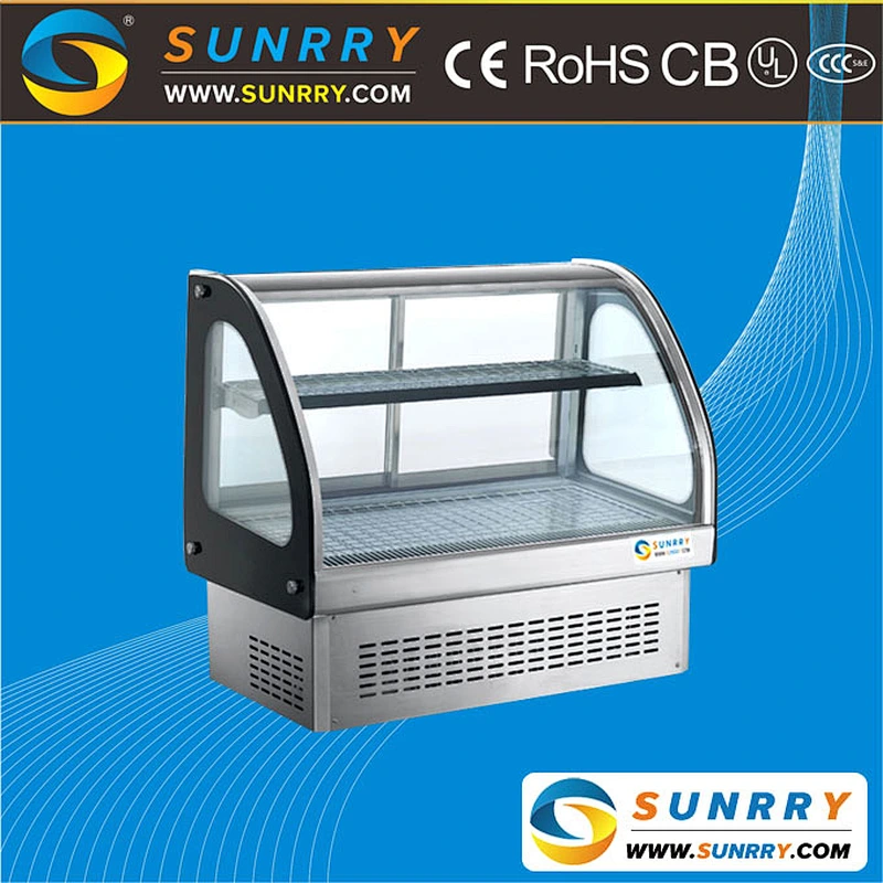 Hot sale new style countertop digital temperature controller hot cake display showcase with storage bin at the bottom