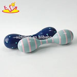 Wholesale custom euro style double heads wooden shaking maracas W07I129