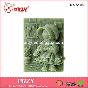 2D Silicone Polymer Clay Country Ragdoll Missy soap mold