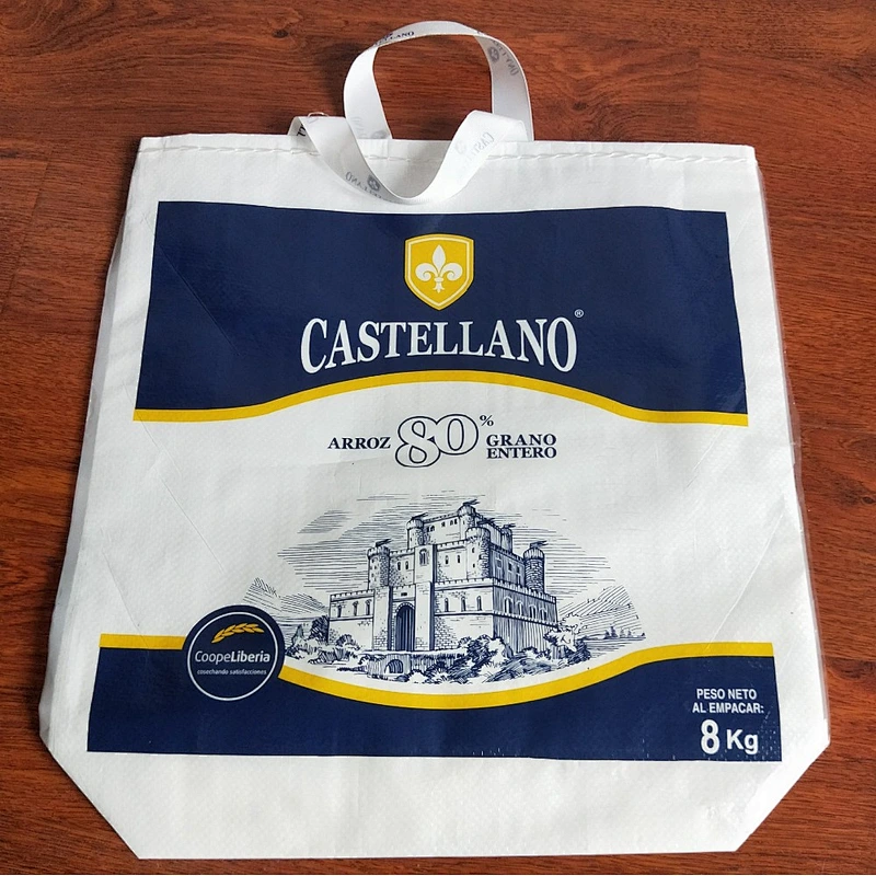 Custom wholesale white non-woven bag with portable bag for shopping