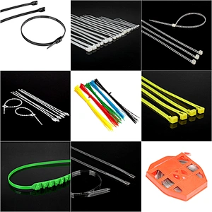 Tất cả các loại cáp nhựa đầy màu sắc tie bóng khóa thép không gỉ cáp buộc dây đai
