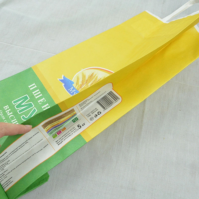 Customized stand up kraft paper bag for pet feed ,maize,flour packing