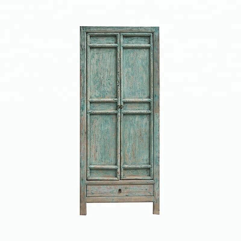 wholesale rustic  shabby chic antique style chinese wardrobe  distressed wardrobe furniture