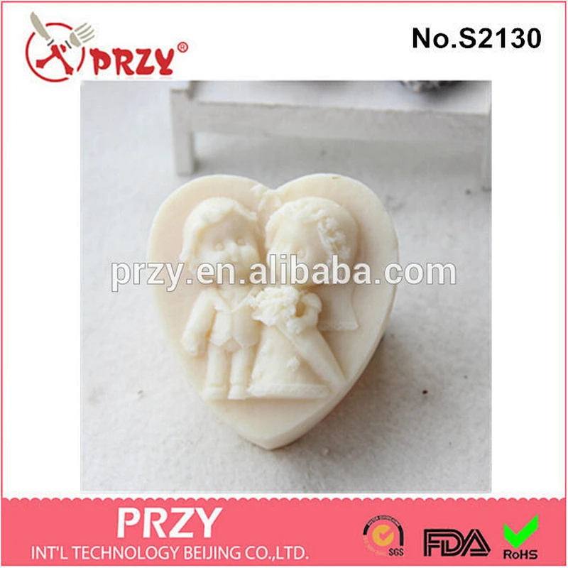 DIY handmade wedding couple silicone molds for soap making