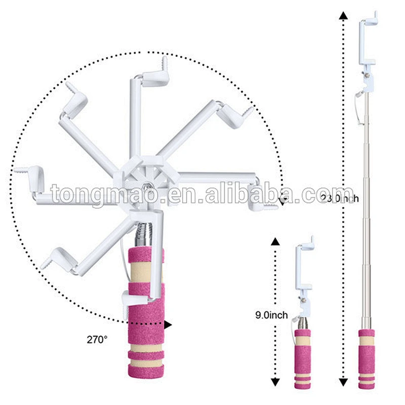 2016 Hot Selling 4th Generation Mini Cable Control Selfie Stick