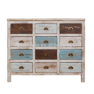 Wholesale rustic shabby chic furniture multi drawer sideboard